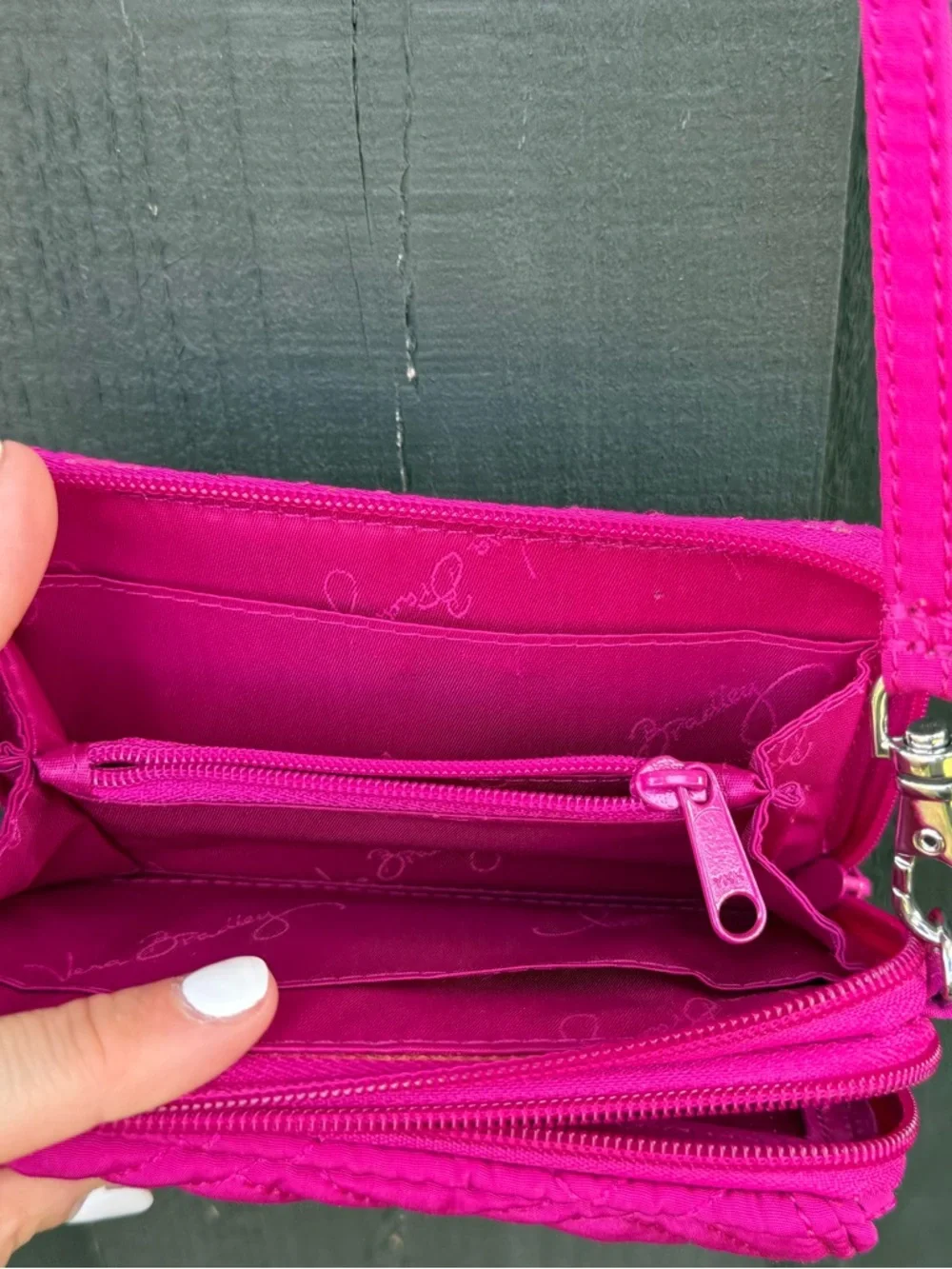 Vera Bradley Hot Pink Quilted Crossbody Wallet - Picture 7 of 12